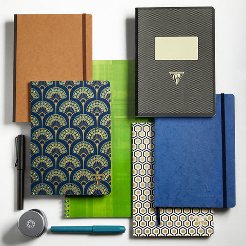 Clairefontaine notebooks on a plain white background