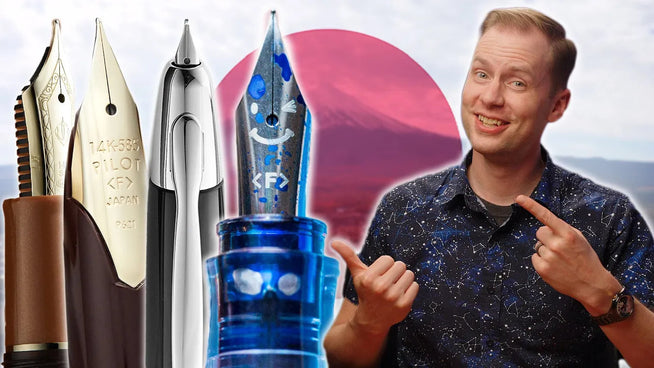 Drew from Goulet Pens, Japanese fountain pens, nibs, pink moon