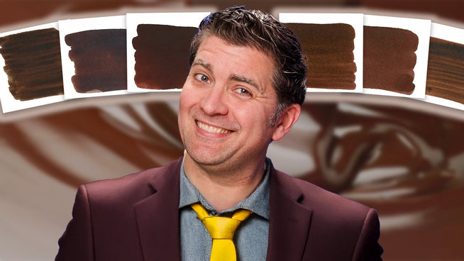 Brian Goulet, ink swabs, brown background