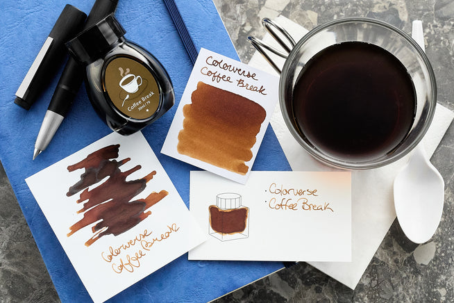 Colorverse Coffee Break Layout with cup of coffee and swabs