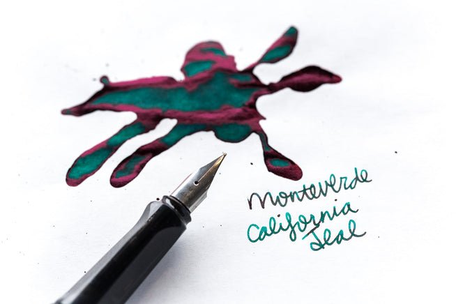Monteverde California Teal Ink Splatter and LAMY AL-star