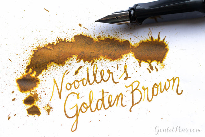 Noodler's Golden Brown Ink splatter and LAMY AL-star