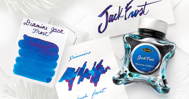 Diamine Jack Frost Fountain Pen Ink with writing sample