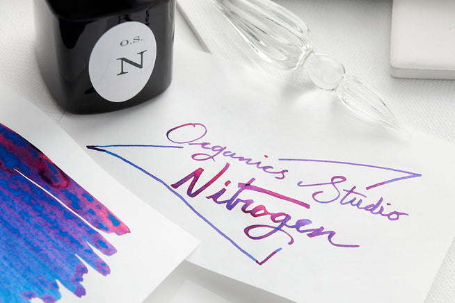 Organics Studio Nitrogen ink splatter and LAMY AL-star fountain pen