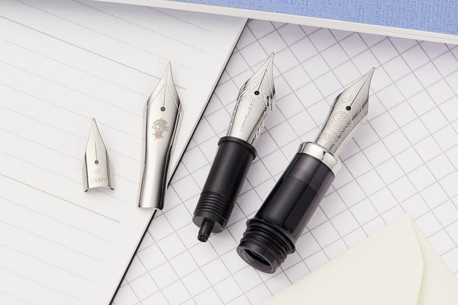 A group of fountain pen nibs