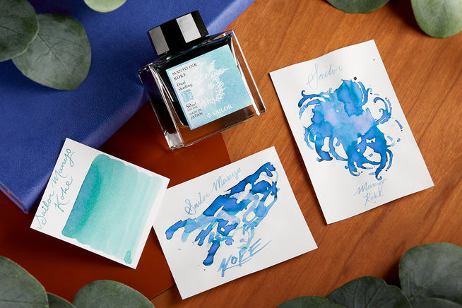 Sailor Manyo Koke Fountain Pen Ink bottle and swabs