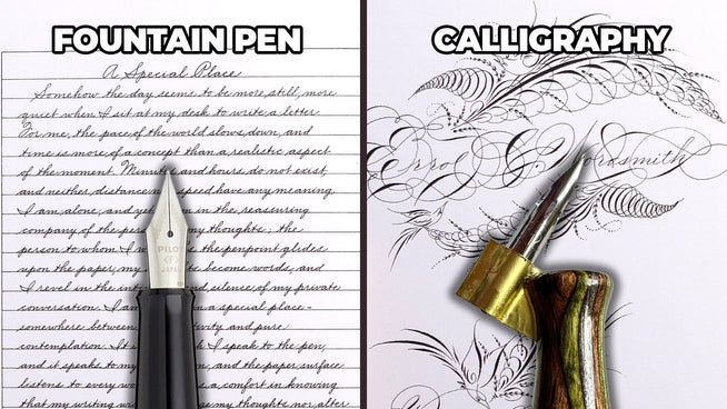 Fountain pen, calligraphy nib, fine writing