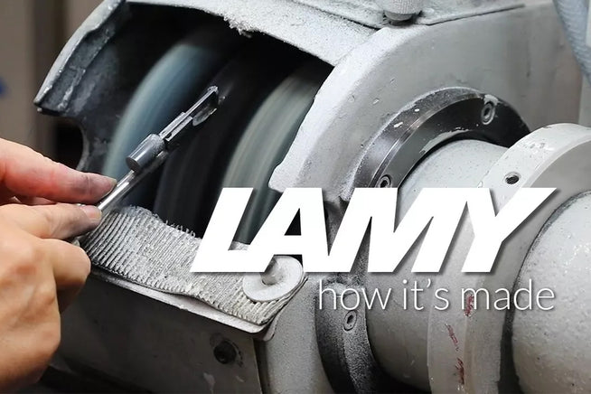 A LAMY fountain pen being manufactured on a machine