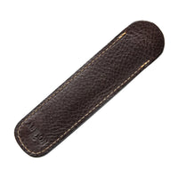 Aston Leather Single Slip Pen Pouch - Dark Brown
