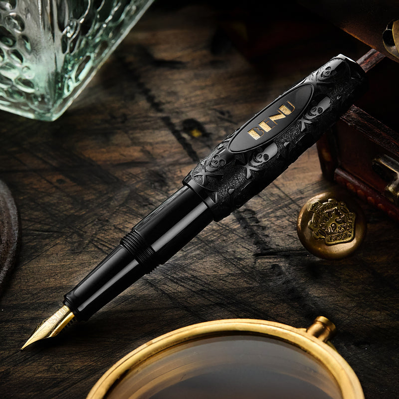 BENU Pixie Fountain Pen - Jolly Roger Black
