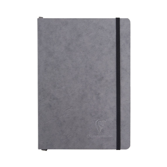 Clairefontaine Basic My Essential A5 Notebook - Grey, Dot Grid on white background