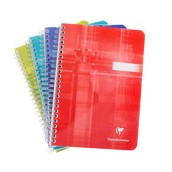 Set of colorful notebooks with Clairefontaine logo on a white background