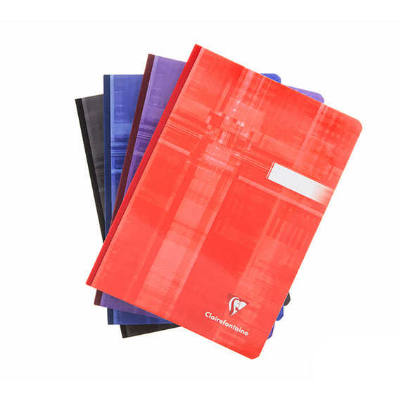 Set of colorful notebooks with a red one on top, featuring the Clairefontaine brand logo.