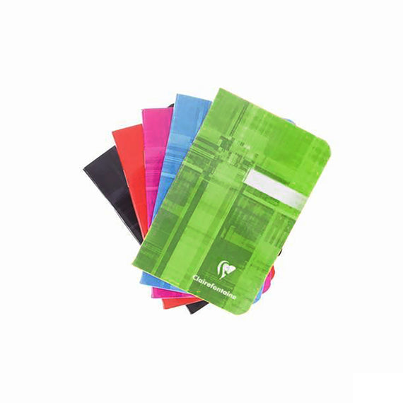 Set of colorful notebooks with a Clairefontaine brand logo on a white background