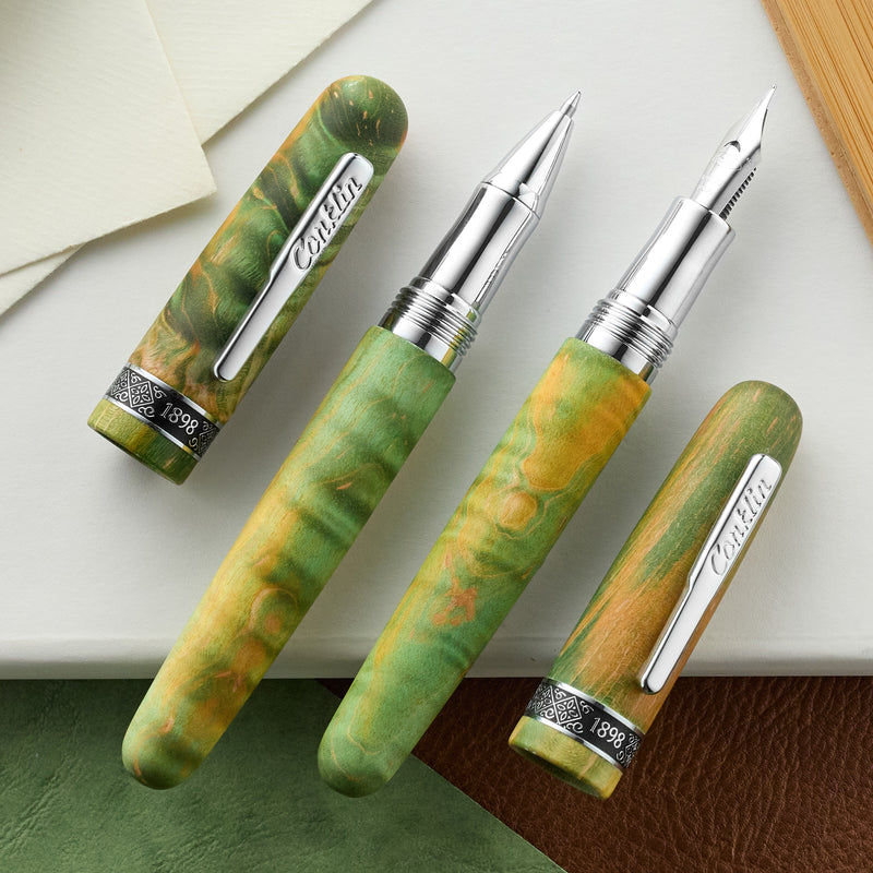 Conklin 1898 Gel Rollerball Pen - Stabilized Wood Matte Green (Limited Edition)