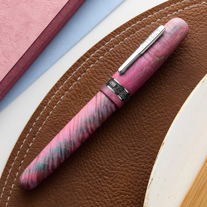 Conklin 1898 Fountain Pen - Stabilized Wood Matte Purple/Pink (Limited Edition)