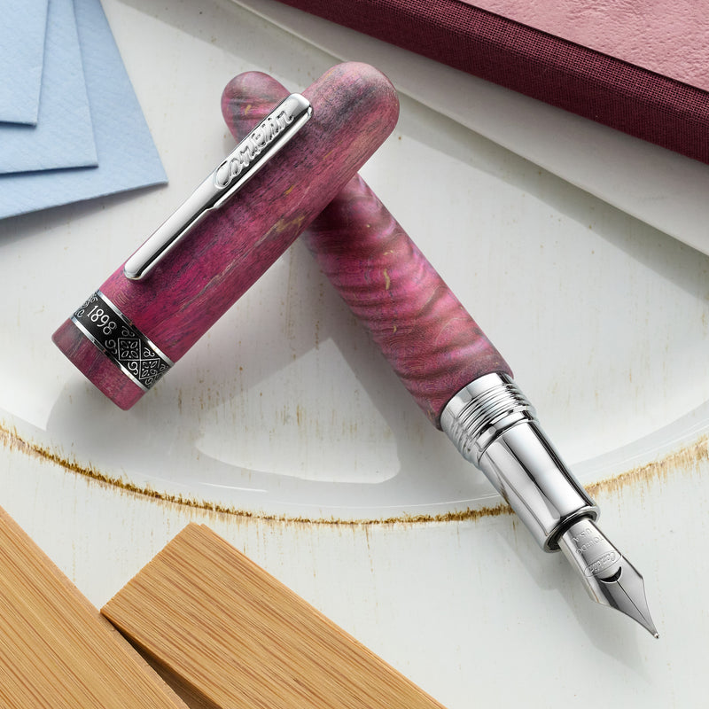 Conklin 1898 Fountain Pen - Stabilized Wood Matte Purple/Pink (Limited Edition)