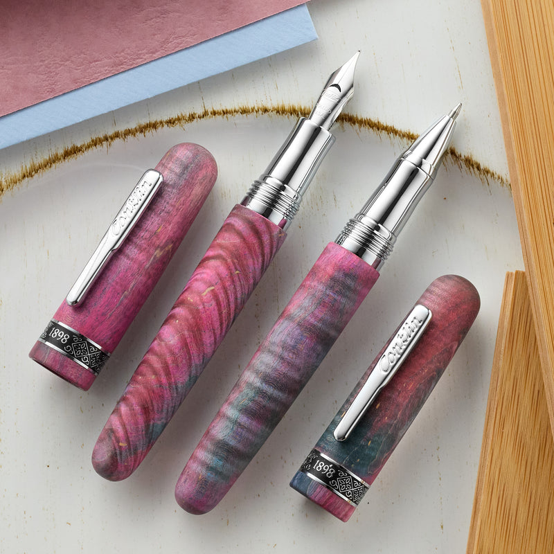 Conklin 1898 Gel Rollerball Pen - Stabilized Wood Matte Purple/Pink (Limited Edition)