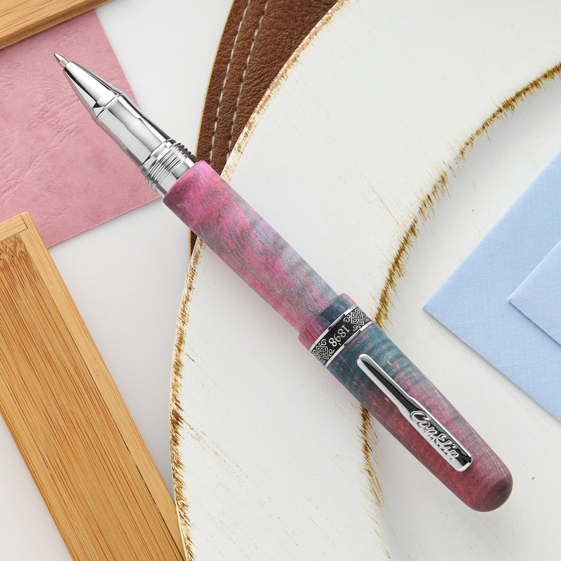 Conklin 1898 Gel Rollerball Pen - Stabilized Wood Matte Purple/Pink (Limited Edition)