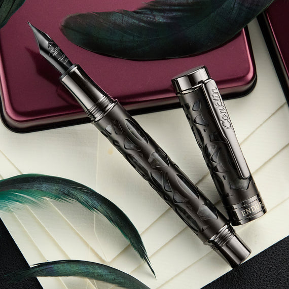 Conklin Endura Deco Crest Fountain Pen - Black (Limited Edition)