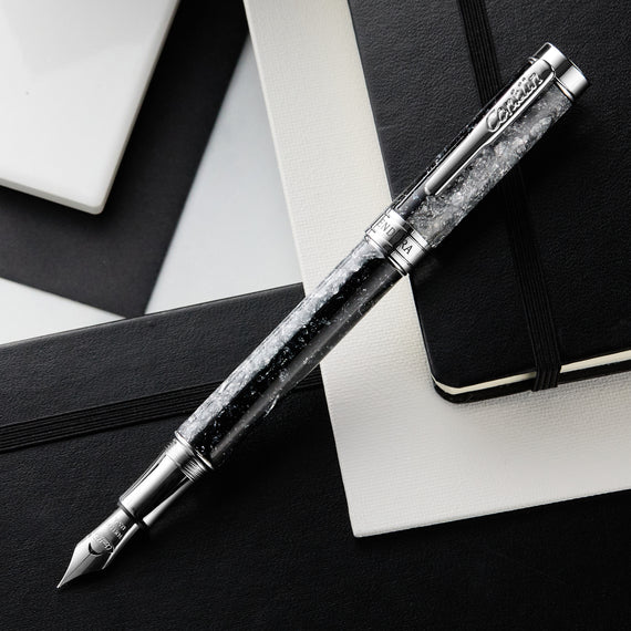 Conklin Endura Epoxy Nights Fountain Pen -  Silver/Black (Special Edition)