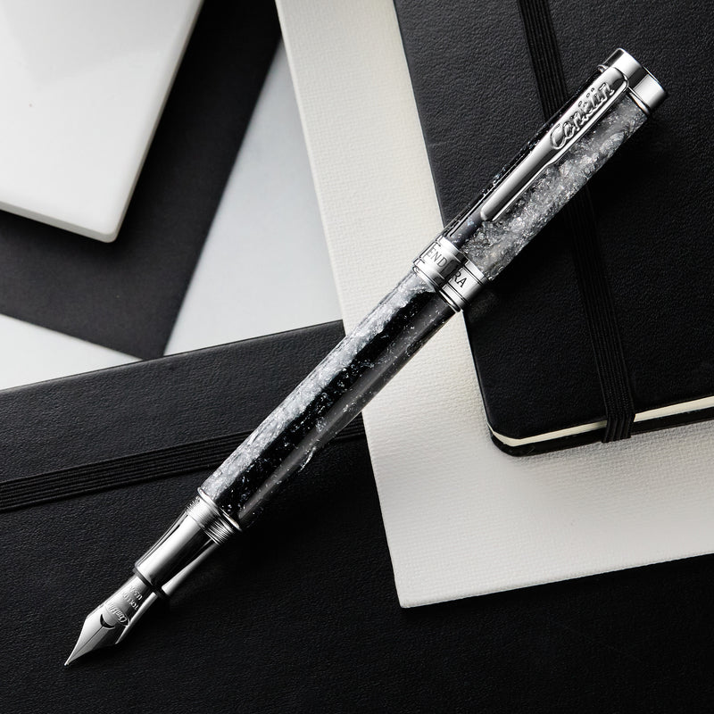 Conklin Endura Epoxy Nights Fountain Pen -  Silver/Black (Special Edition)