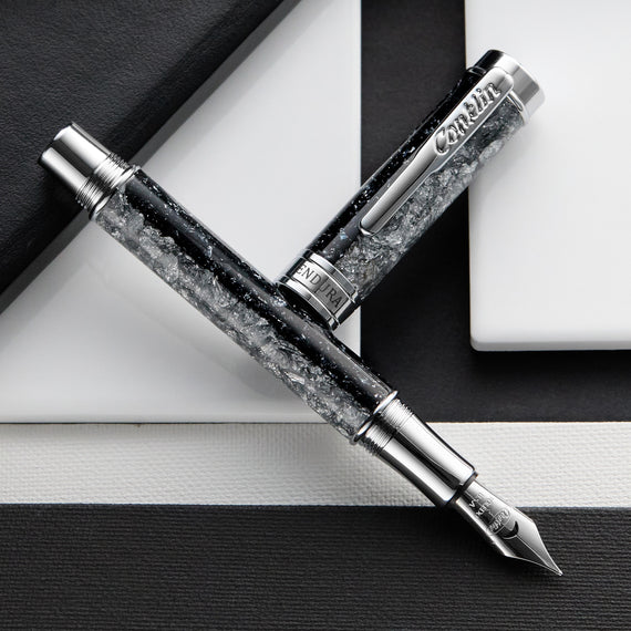 Conklin Endura Epoxy Nights Fountain Pen -  Silver/Black (Special Edition)