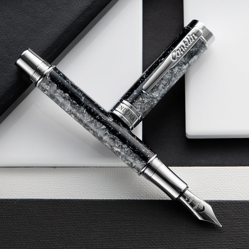 Conklin Endura Epoxy Nights Fountain Pen -  Silver/Black (Special Edition)