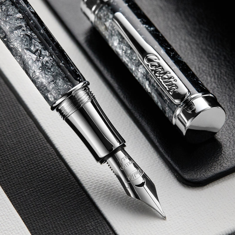 Conklin Endura Epoxy Nights Fountain Pen -  Silver/Black (Special Edition)