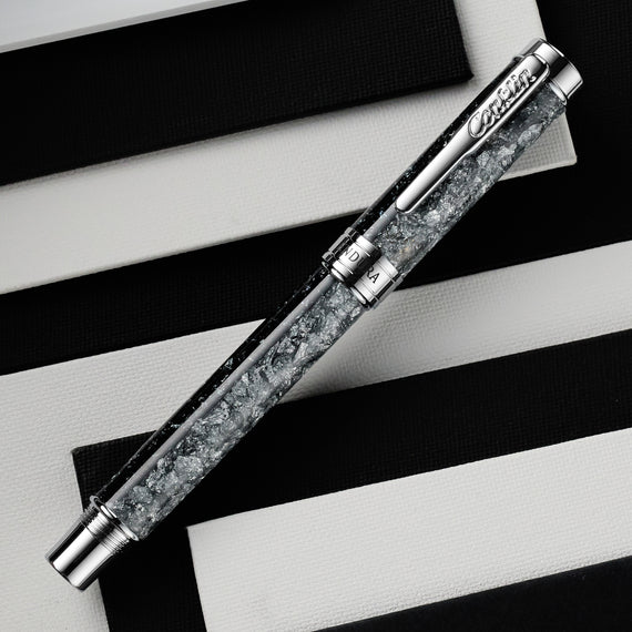 Conklin Endura Epoxy Nights Fountain Pen -  Silver/Black (Special Edition)