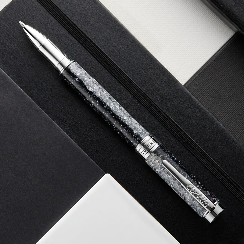 Conklin Endura Epoxy Nights Gel Rollerball -  Silver/Black (Special Edition)