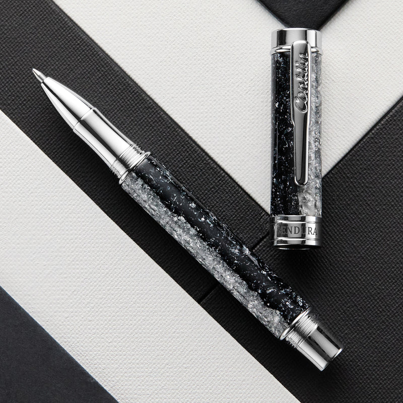 Conklin Endura Epoxy Nights Gel Rollerball -  Silver/Black (Special Edition)