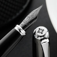 Diplomat Excellence A2 Fountain Pen - Guilloche Black/Chrome