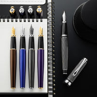 Diplomat Excellence A Plus Fountain Pen - Wave Guilloche Lapis Black