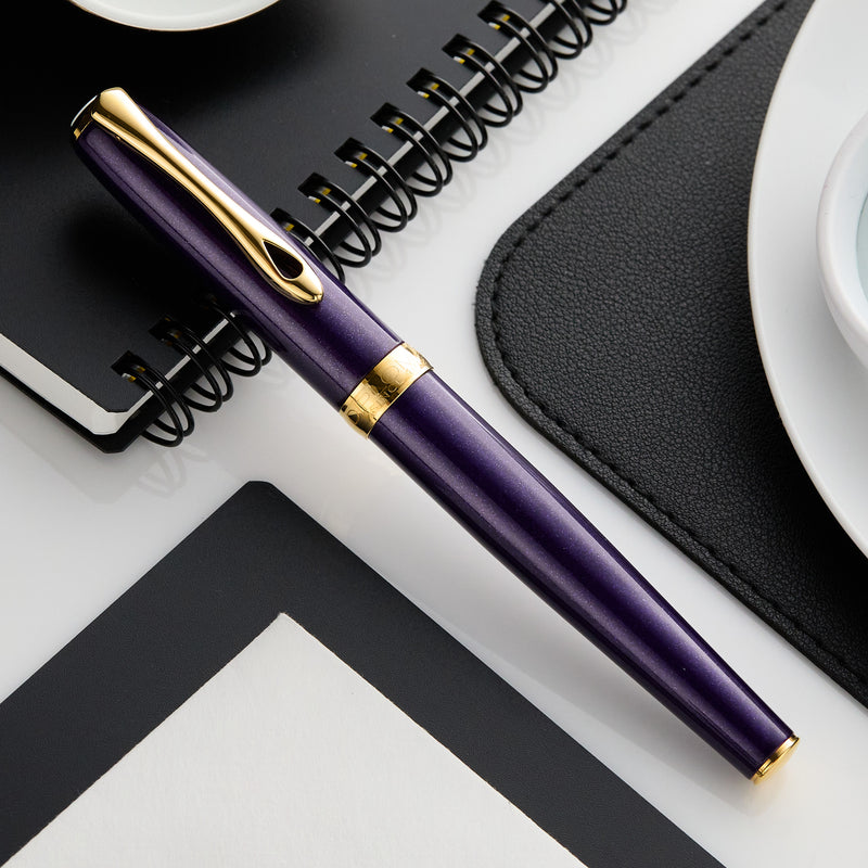 Diplomat Excellence A2 Fountain Pen - Violet Rain/Gold