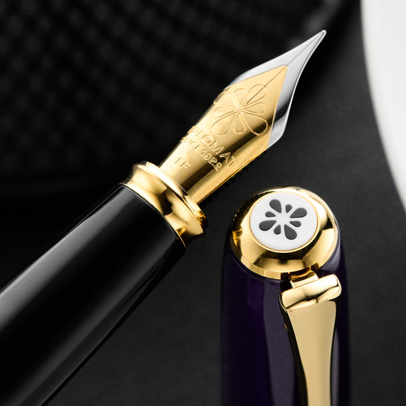 Diplomat Excellence A2 Fountain Pen - Violet Rain/Gold