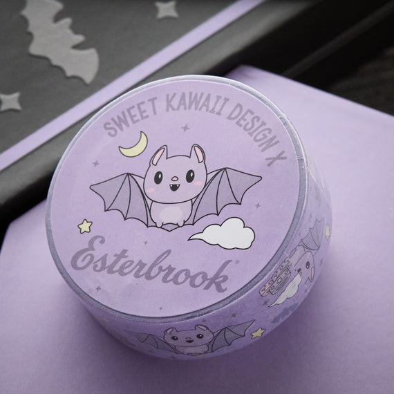 Esterbrook Washi Tape - Pastel Halloween Purple Bats (Special Edition)