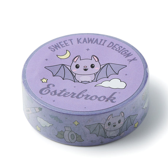 Esterbrook Washi Tape - Halloween Pastel Purple Bats (Special Edition)