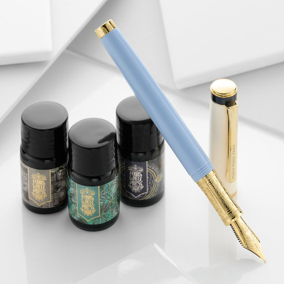 Ferris Wheel Press Masque Resin Fountain Pen & Ink Set - Blue