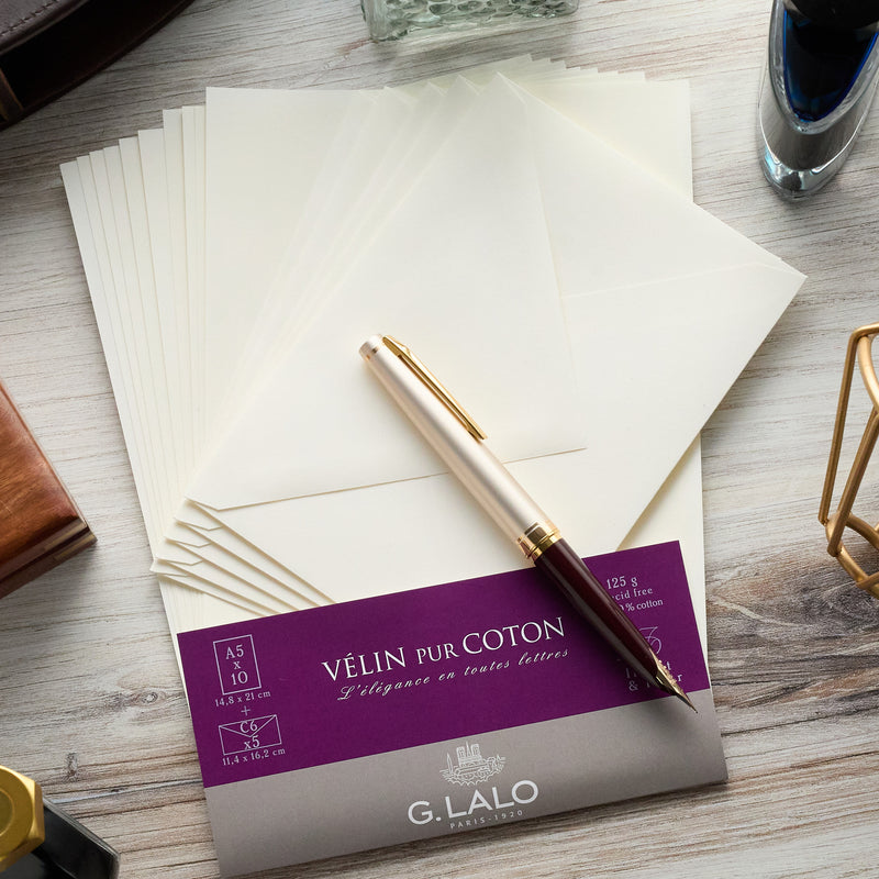 G. Lalo Vélin pur Coton A5 Correspondence Set