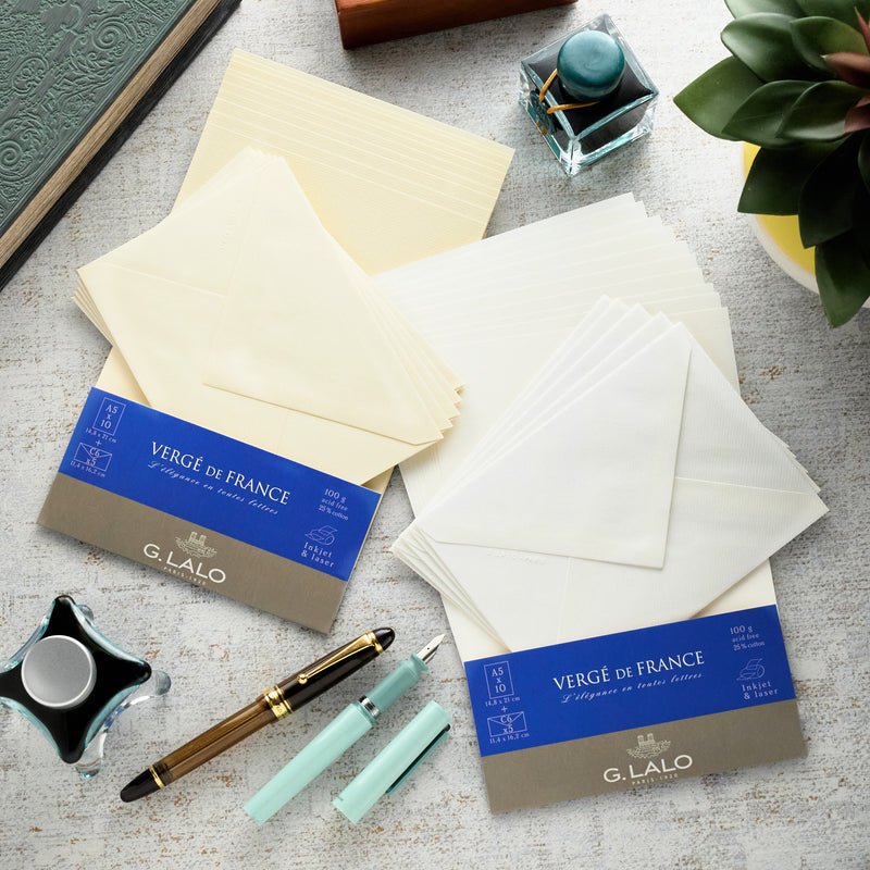 G. Lalo Vergé de France A5 Correspondence Set - Ivory
