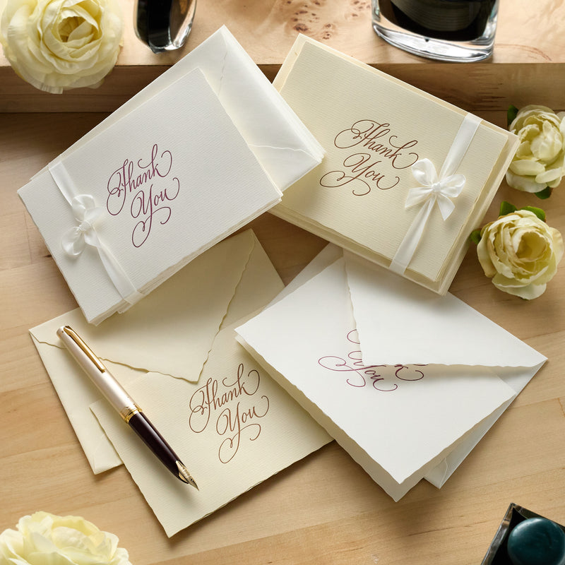 G. Lalo Vergé de France Foldover Thank You Cards - Ivory