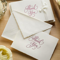 G. Lalo Vergé de France Foldover Thank You Cards - White