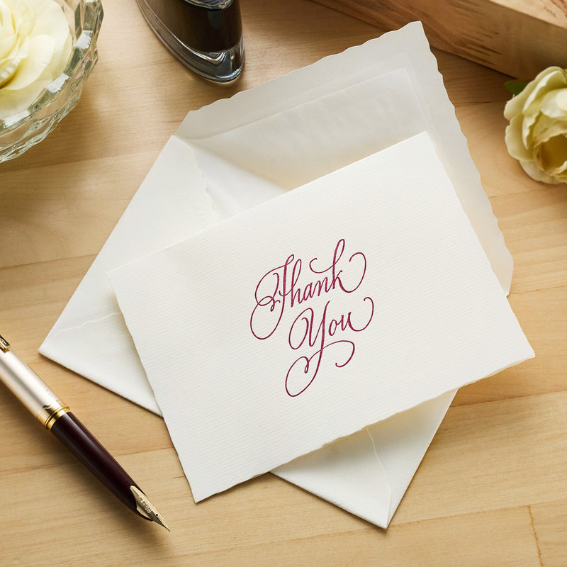 G. Lalo Vergé de France Foldover Thank You Cards - White