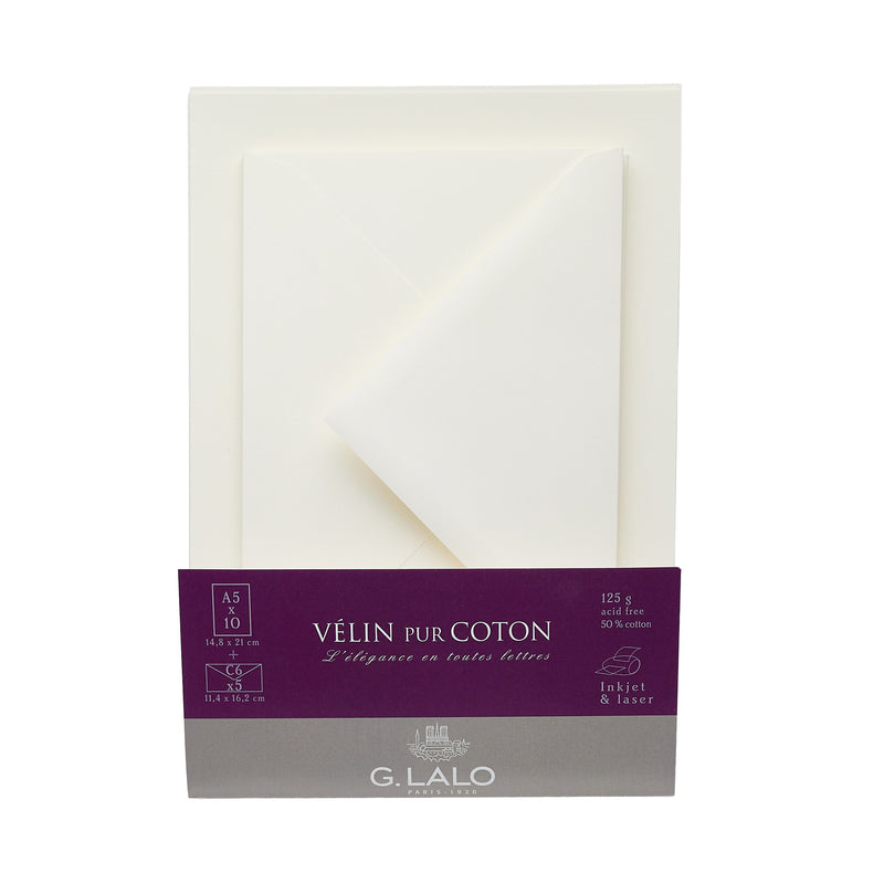 G. Lalo Vélin pur Coton A5 Correspondence Set