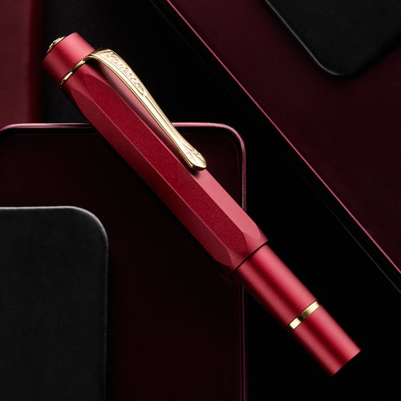 Kaweco Piston Sport AL Fountain Pen Starter Set - Bordeaux/Gold