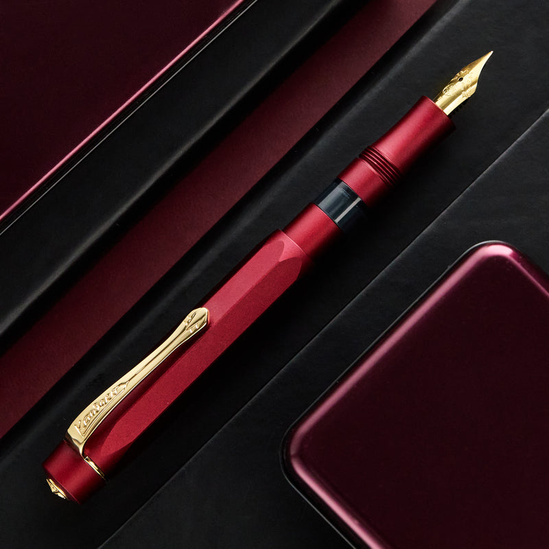 Kaweco Piston Sport AL Fountain Pen - Bordeaux/Gold