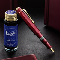 Kaweco Piston Sport AL Fountain Pen Starter Set - Bordeaux/Gold