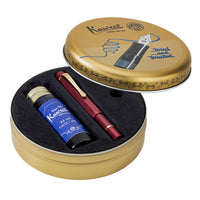 Kaweco Piston Sport AL Fountain Pen Starter Set - Bordeaux/Gold