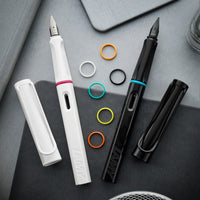 LAMY safari Fountain Pen - all white-multi ring set (Special Edition)